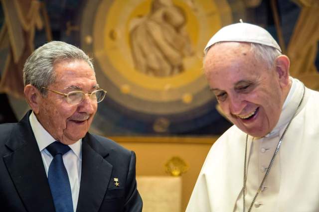 Raul Castro meeting with Pope Francis
